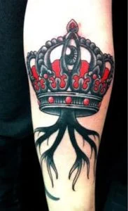 Cross And Crown Tattoo Design