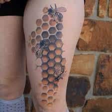 Black Honeycomb Tattoo  Geometric sleeve tattoo Geometric tattoos men  Geometric tattoo design
