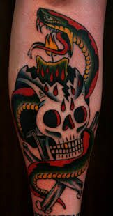 Skull and Snake Tattoo 9