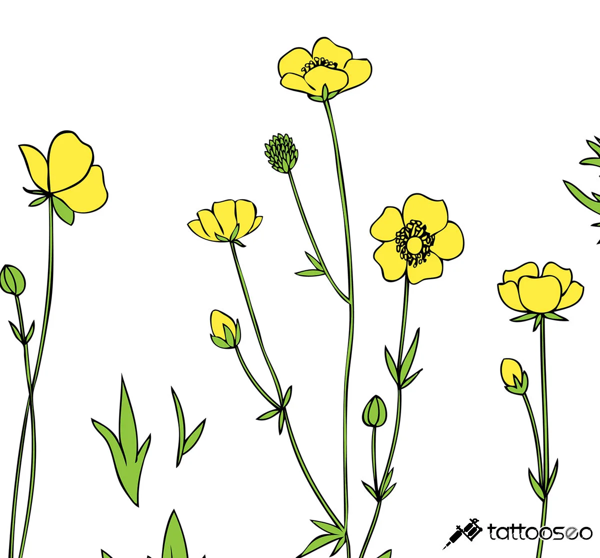 Buttercup flower tattoo meaning
